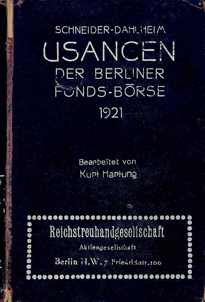 Usancen der Berliner Fonds-Börse