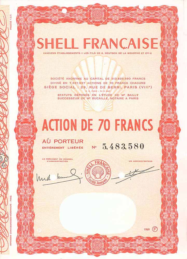 Shell Francaise (Anciens Etablissements Les Fils de A. Deutsch de la Meurthe et Cie)