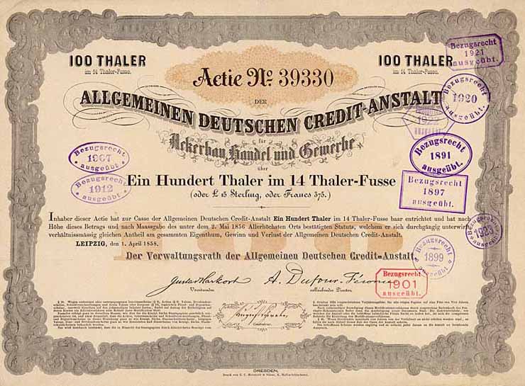 Allgemeine Deutsche Credit-Anstalt für Ackerbau, Handel und Gewerbe