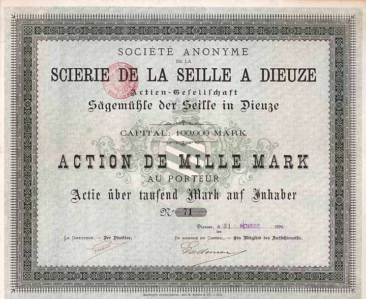 Sägemühle der Seille AG (S.A. de la Scierie de la Seille a Dieuze)