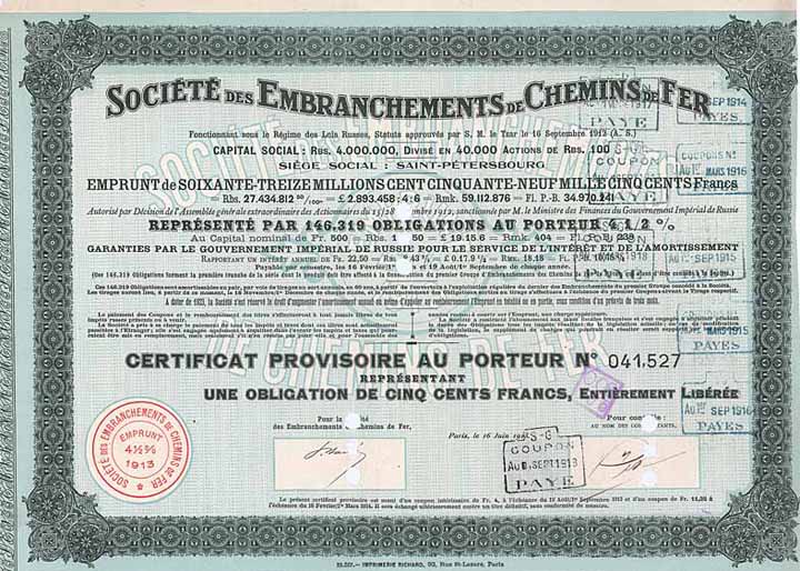 Soc. des Embranchements de Chemins de Fer