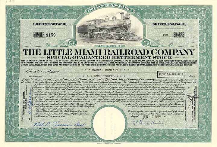 Little Miami Railroad (Special Guaranteed Betterment Stock)