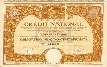 Crédit National pour faciliter la réparation des dommages causés par la guerre S.A.