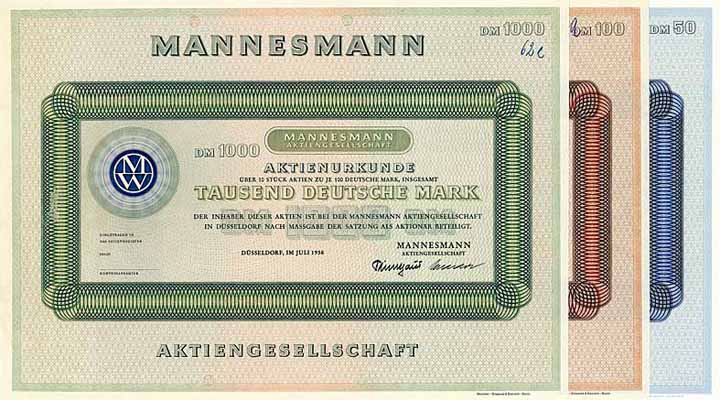 Mannesmann AG - Konvolut (3 Stücke)