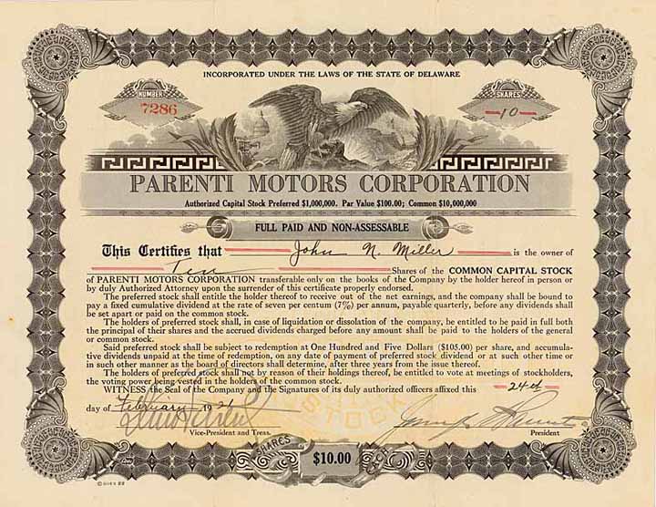 Parenti Motors Corp.