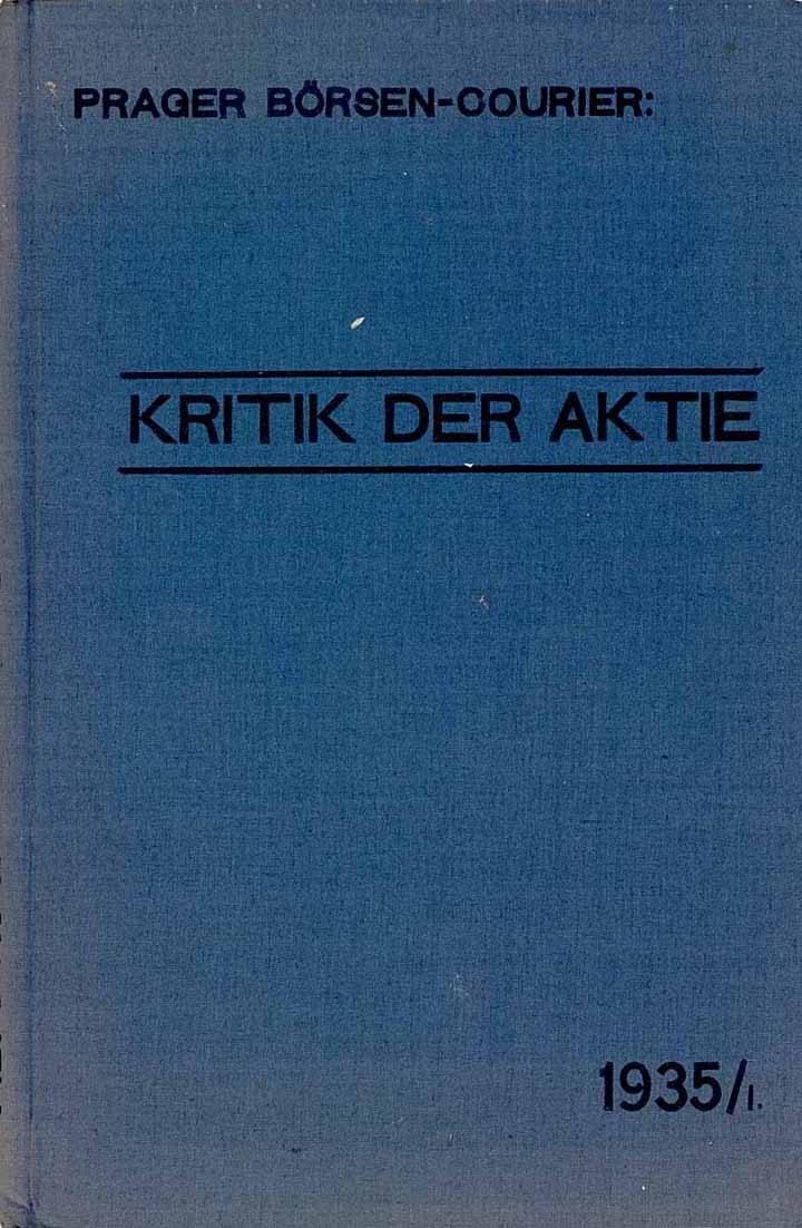 Prager Börsen-Courier: Kritik der Aktie 1935/I.