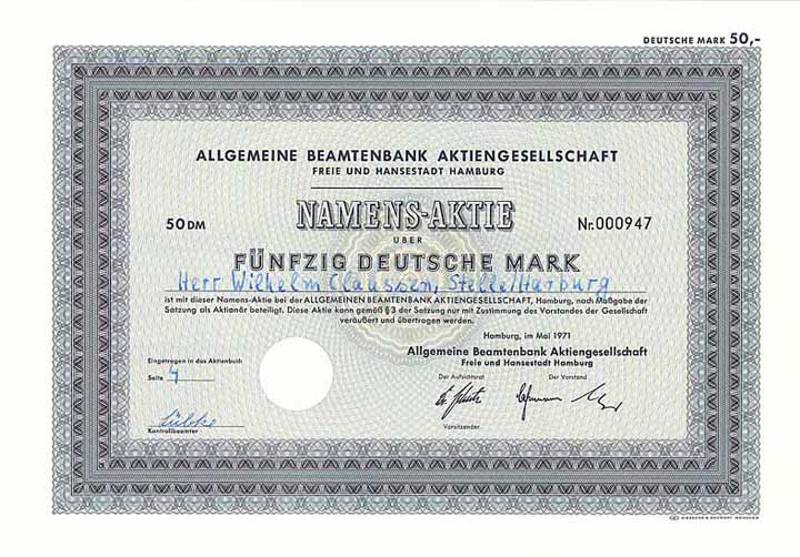 Allgemeine Beamtenbank AG