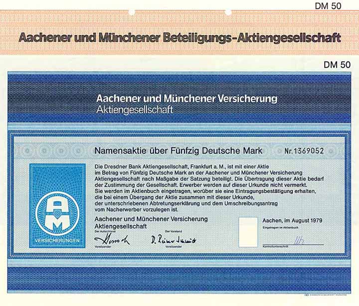 Aachener und Münchener Beteiligungs-AG (2 Stücke)