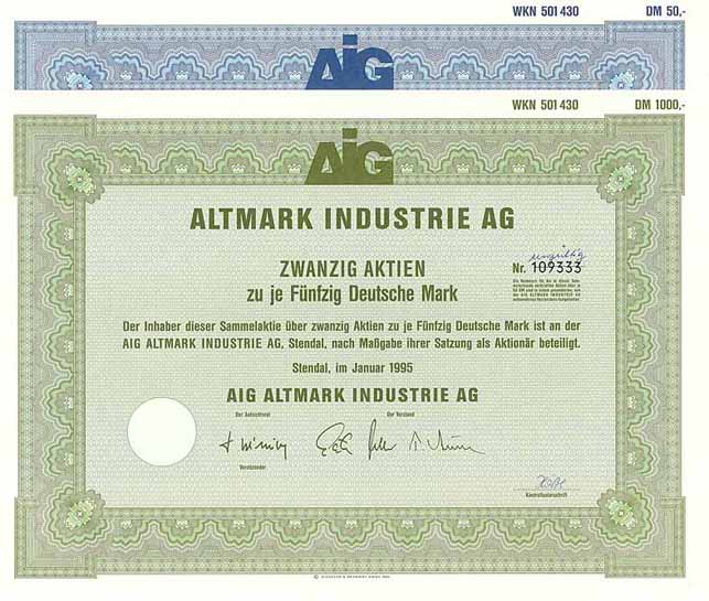 AIG Altmark Industrie AG (2 Stücke)