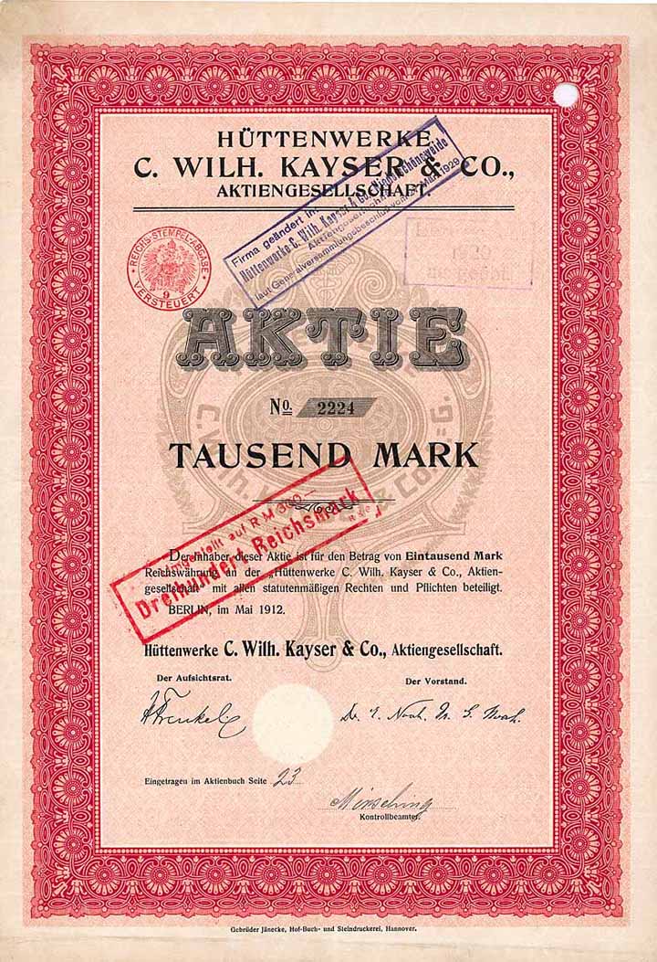 Hüttenwerke C. Wilh. Kayser & Co. AG