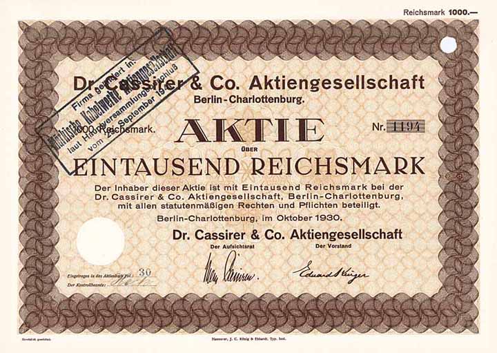 Dr. Cassirer & Co. AG