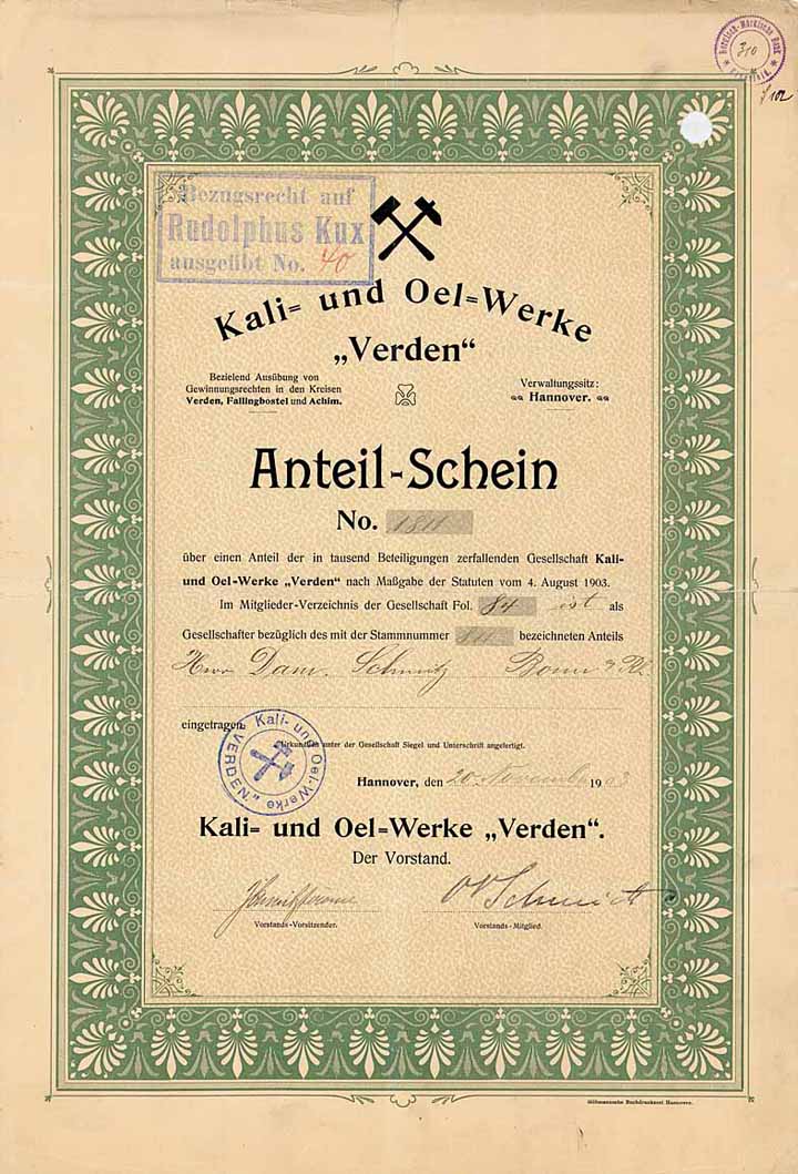 Kali- und Oel-Werke "Verden"