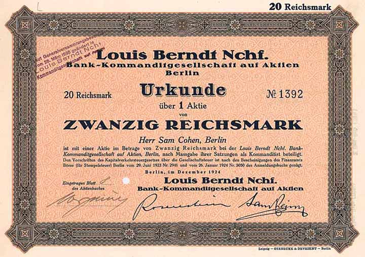 Louis Berndt Nchf. Bank-KGaA