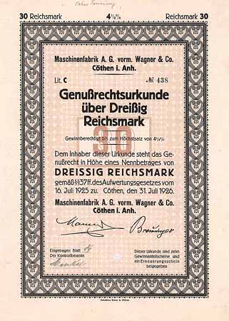 Maschinenfabrik AG vorm. Wagner & Co.