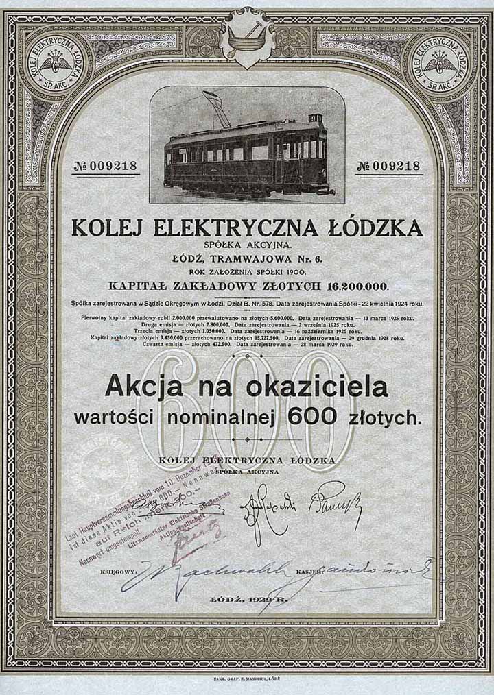 Lodzer Elektrische Straßenbahn AG (Kolej Elektryczna Lódzka Sp.A.)