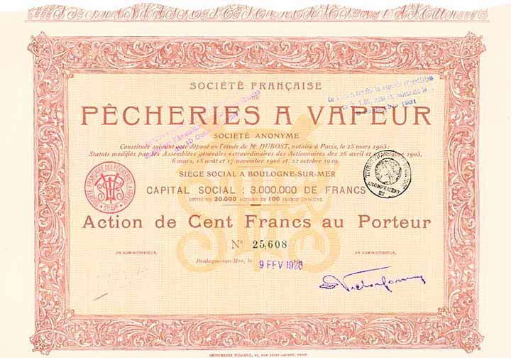 Soc. Francaise Pecheries à Vapeur S.A.