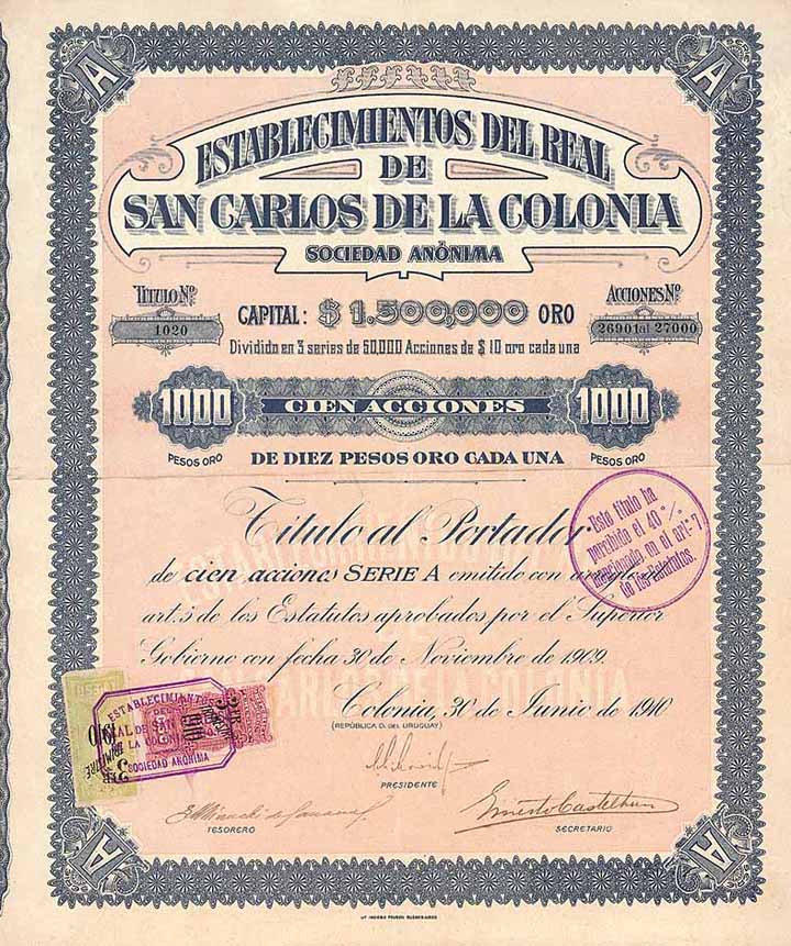 Establecimientos del Real de San Carlos de la Colonia S.A.