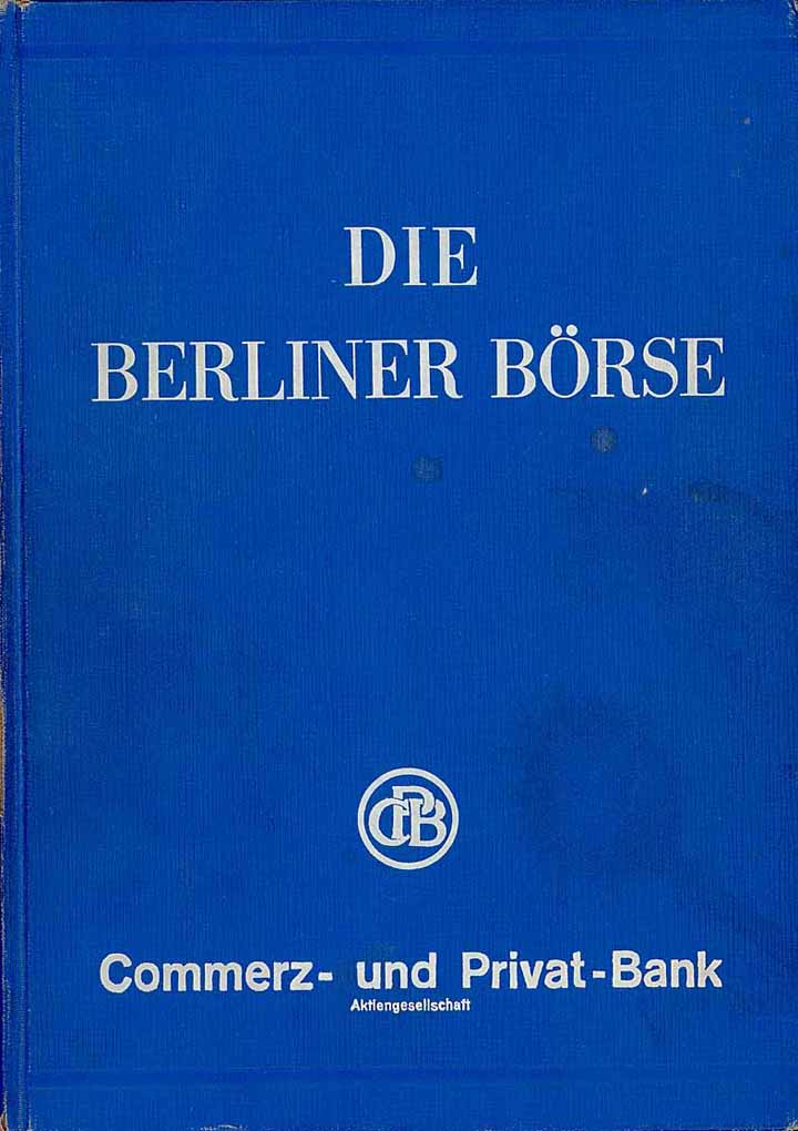 Die Berliner Börse 1937/38