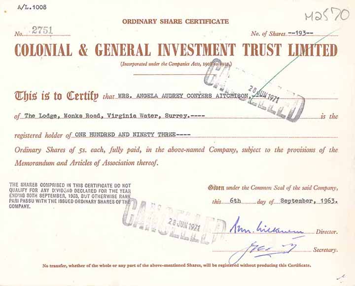 Colonial & General Investment Trust Ltd.