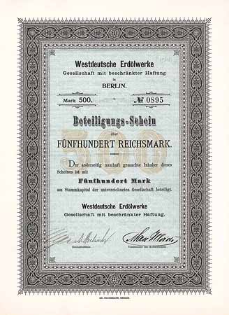 Westdeutsche Erdölwerke GmbH (blauer Unterdruck)