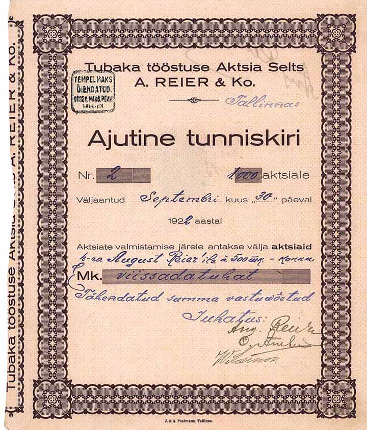 Tubaka tööstuse A/S A. Reier & Ko.