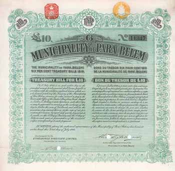 Municipality of Pará (Belem) 6 % Treasury Bills 1919