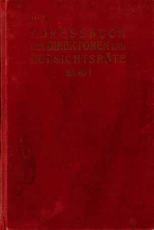 Adressbuch der Direktoren und Aufsichtsräte, 1935 - Band I