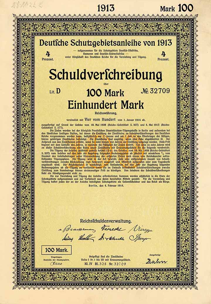 Deutsche Schutzgebietsanleihe von 1913