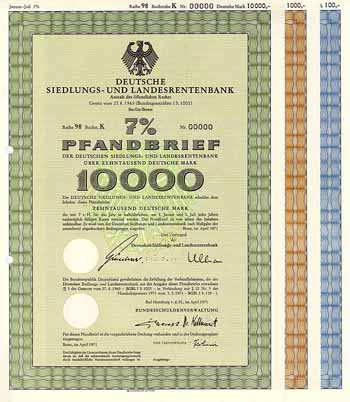 Deutsche Siedlungs- und Landesrentenbank (3 Stücke)