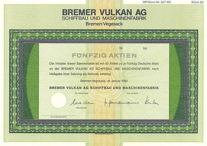 Bremer Vulkan AG Schiffbau und Maschinenfabrik