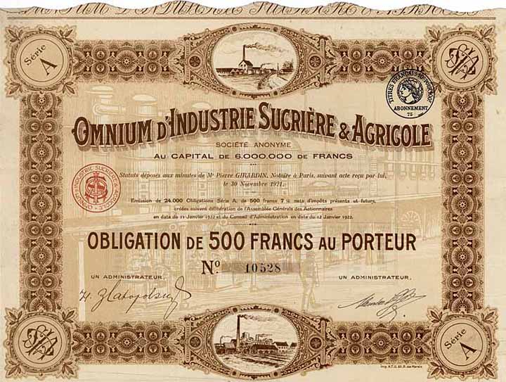 Omnium d'Industrie Sucriere & Agricole S.A.