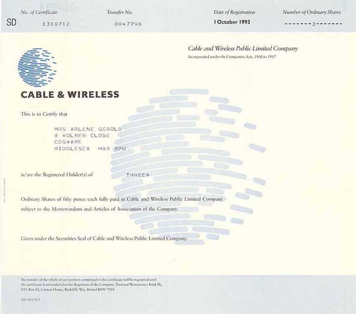 Cable & Wireless Public Ltd. Co.