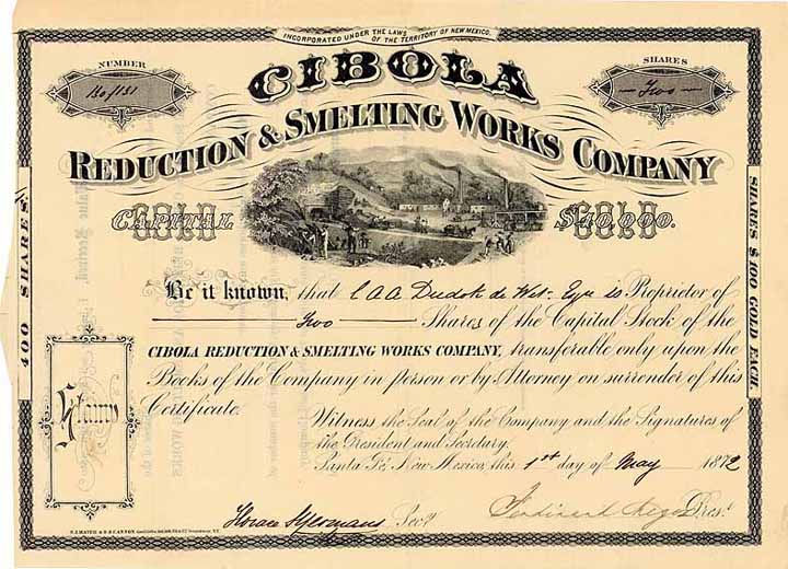 CIBOLA Reduction & Smelting Works Comp.