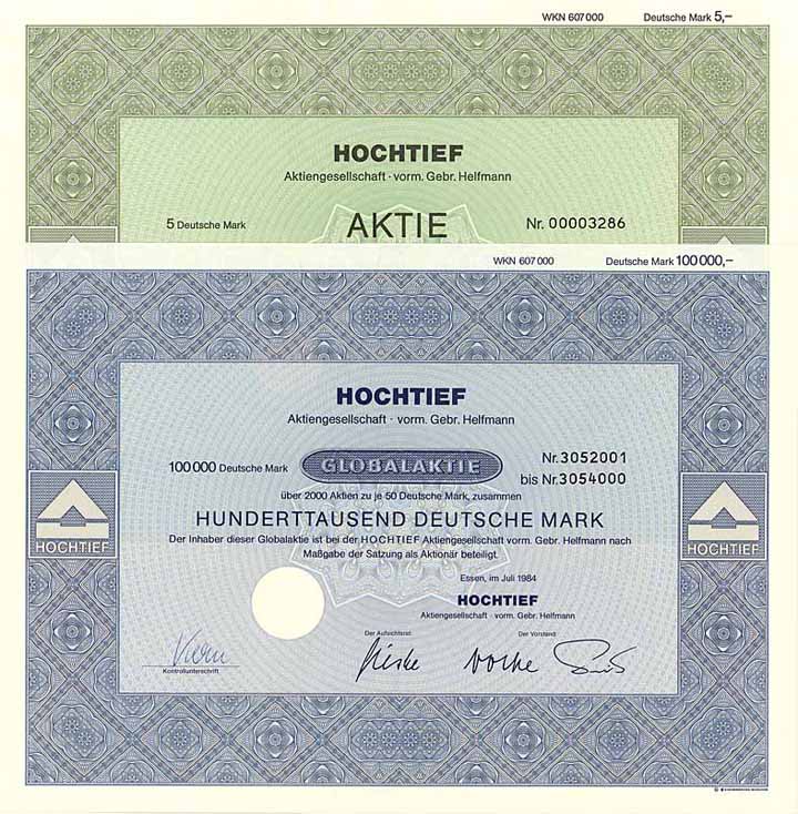 Hochtief AG vorm. Gebr. Helfmann (4 Stücke)