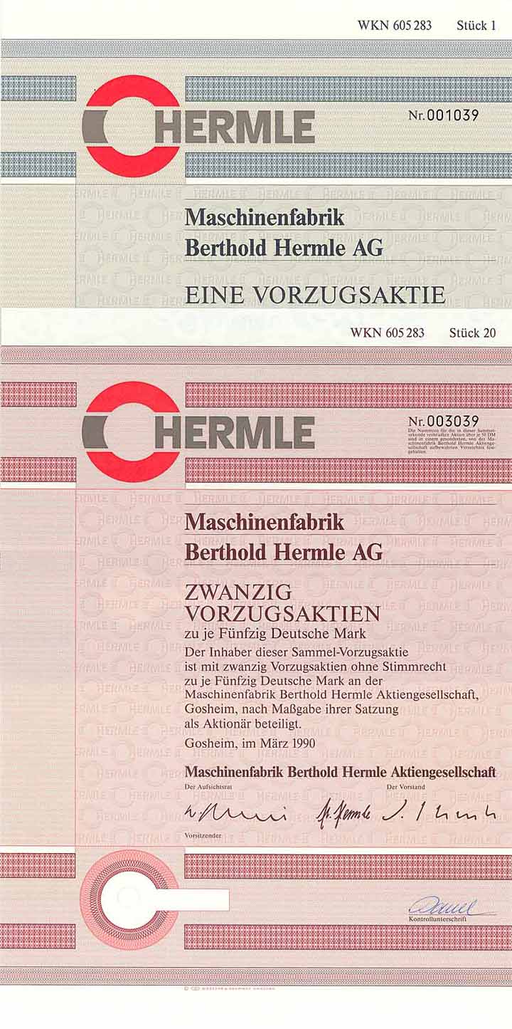 Maschinenfabrik Berthold Hermle AG (2 Stücke)