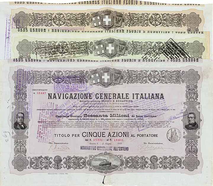 Navigazione Generale Italiana S.A. (3 Stücke)