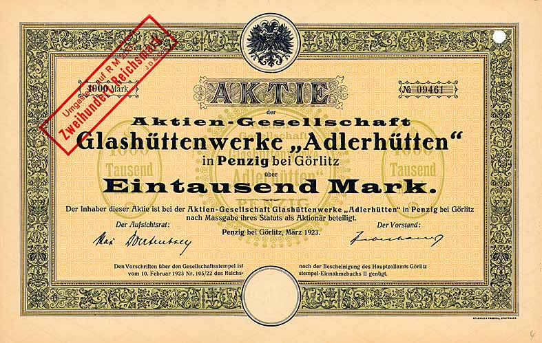 AG Glashüttenwerke "Adlerhütten"