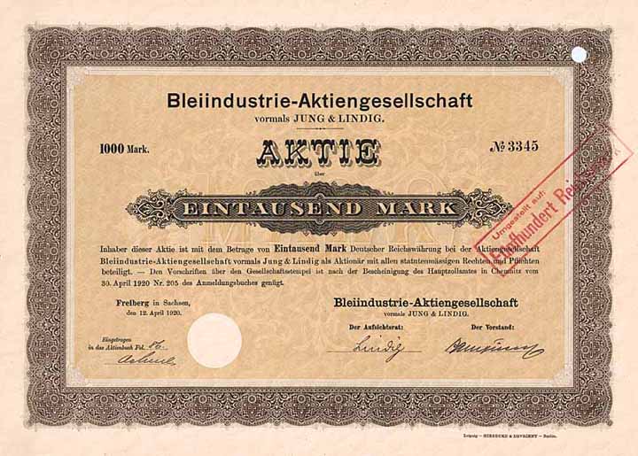 Bleiindustrie-AG vormals Jung & Lindig