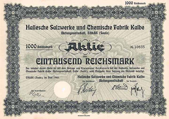 Hallesche Salzwerke und Chemische Fabrik Kalbe AG