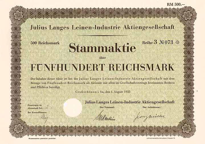 Julius Langes Leinen-Industrie AG