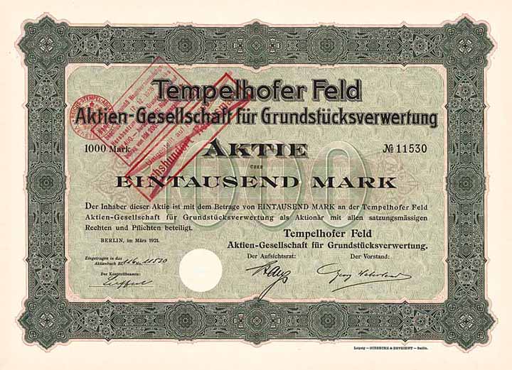 Tempelhofer Feld AG für Grundstücksverwertung