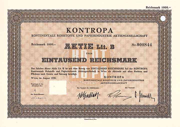 Kontropa Kontinentale Rohstoffe und Papierindustrie AG