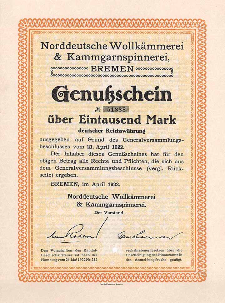 Norddeutsche Wollkämmerei & Kammgarnspinnerei