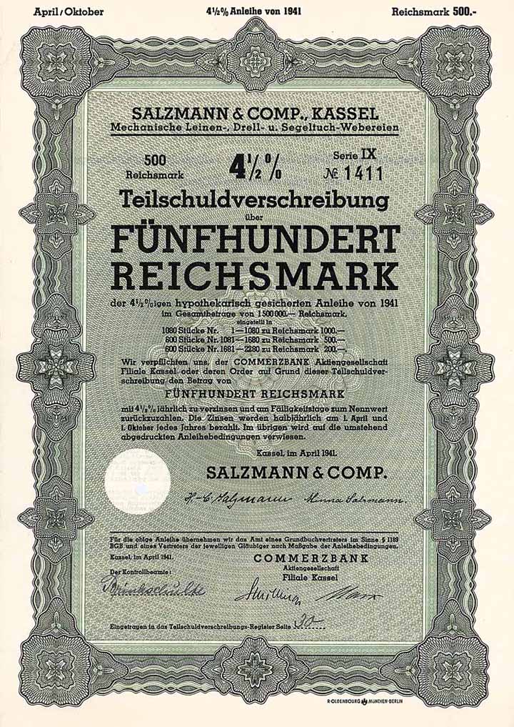 Salzmann & Comp. Mechanische Leinen-, Drell- u. Segeltuch-Webereien
