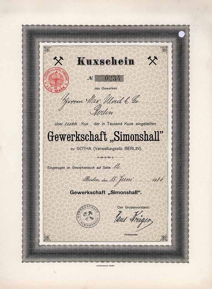 Gewerkschaft „Simonshall“