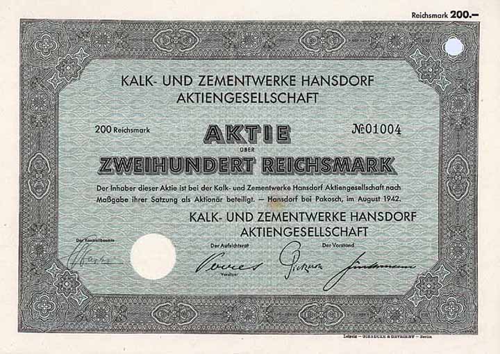 Kalk- und Zementwerke Hansdorf AG