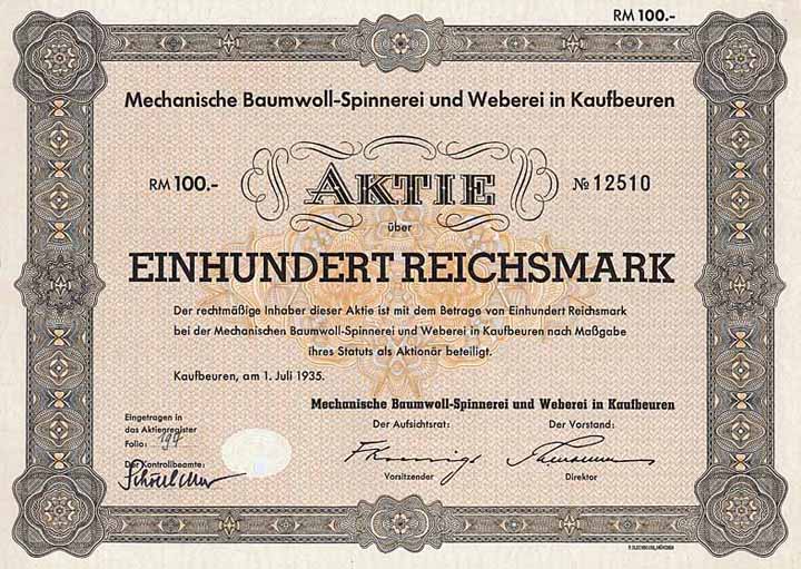 Mechanische Baumwoll-Spinnerei und Weberei