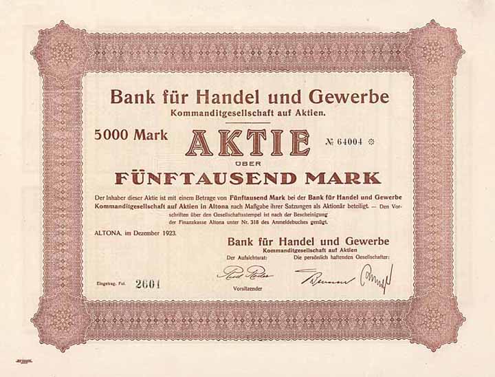 Bank für Handel und Gewerbe KGaA