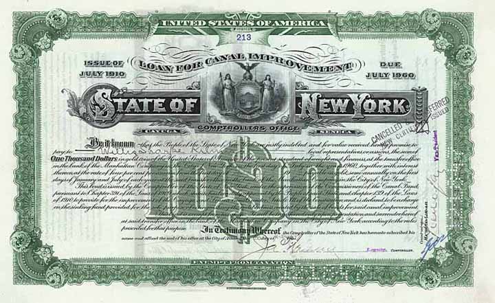 State of New York, Loan for Canal Improvement