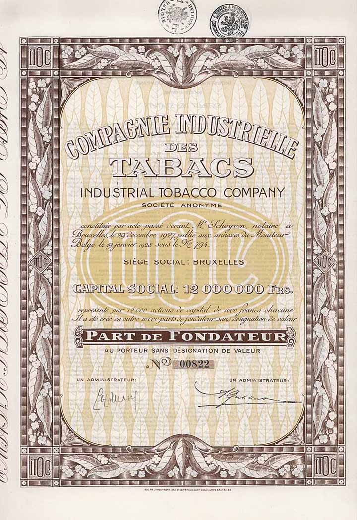 Cie. Industrielle des Tabacs Industrial Tobacco Co. S.A.